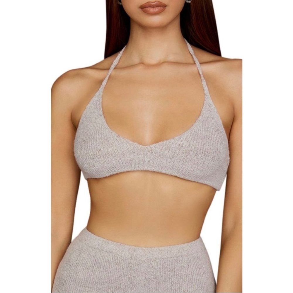 Jolene Oatmeal Ribbed Knit Bralette